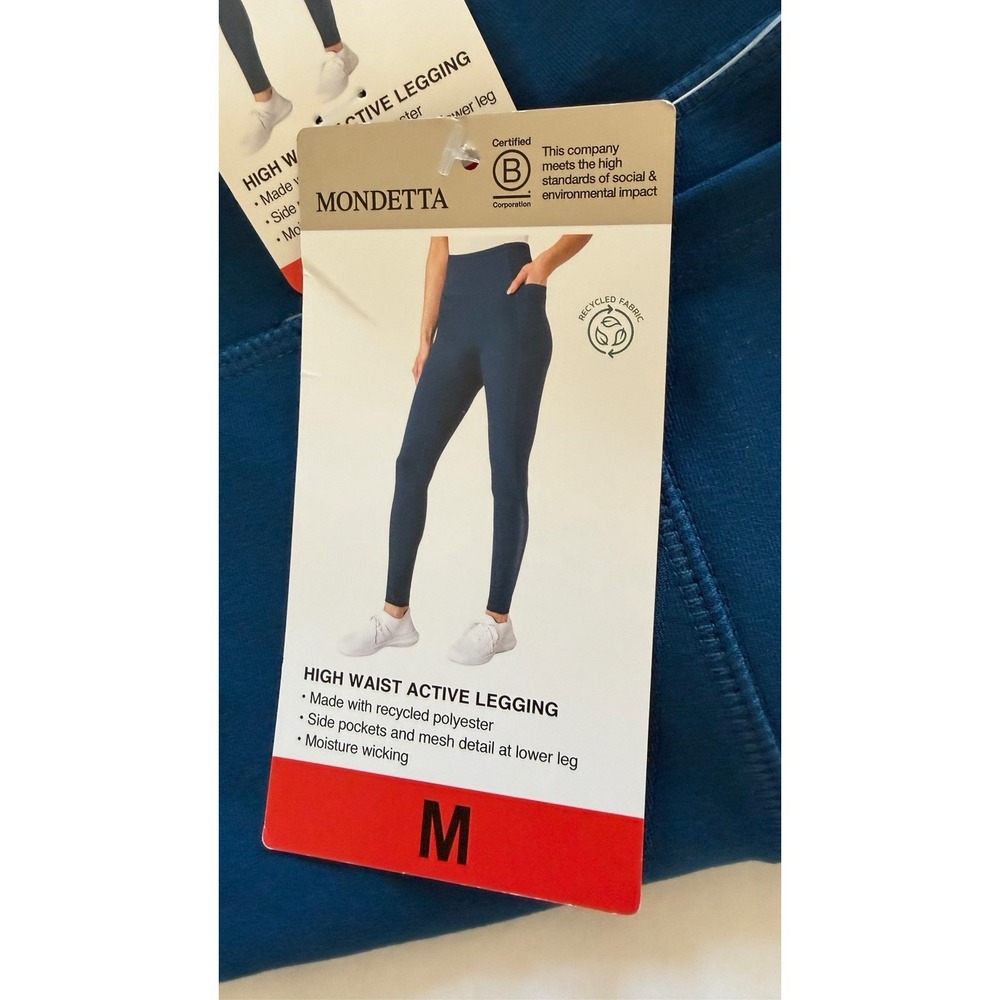 Mondetta High Waist Active Leggings Adult Large Navy Yoga Athletic 28" Inseam